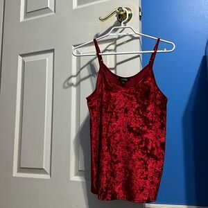 Red velvet tank top